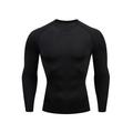 Men's Gym Shirt Sports T-Shirt Crew Neck Long Sleeve Sports Outdoor Fitness Gym Soft Plain Black White Activewear Fashion Sport