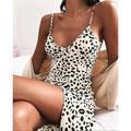 Women's Party Dress Casual Dress Sexy Dress Mini Dress White Red Green Sleeveless Leopard Backless Summer Spring V Neck Fashion Vacation Summer Dress 2022 S M L XL XXL 3XL 4XL 5XL