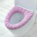 Soft Toilet Seat Cover Pads Thicker Warmer Stretchable Washable Cloth Toilet Fits All Oval Toilet Seats