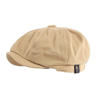 Men's Beret Hat Newsboy Cap Black Brown Cotton Adjustable Buckle Simple 1920s Fashion Holiday Street Dailywear Weekend Pure Color Portable Comfort Fashion