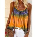 Women's Tank Top Camisole Summer Tops Graphic Casual Pink Blue Orange Print Sleeveless Basic Round Neck Regular Fit