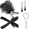 1920s Gatsby Accessories Set for Women Black 20s Accessories Set Gatsby Accessories Sets For Woman