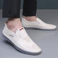 summer hollow casual leather shoes men's soft surface handmade driving shoes 2021 new dad shoes men's white shoes