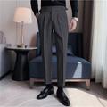 Men's Dress Pants Trousers Pleated Pants Suit Pants Gurkha Pants Pocket High Rise Plain Comfort Office Business Casual Vintage Elegant Black Green High Waist Micro-elastic