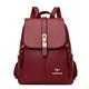 Women's Backpack Mini Backpack Outdoor Daily Solid Color PU Leather Adjustable Large Capacity Waterproof Buckle Zipper Wine Red Black White