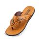 Men's Slippers Flip-Flops Flip-Flops Comfort Shoes Beach Outdoor Home Rubber Breathable Massage Non-slipping Loafer Yellow Brown Summer Spring