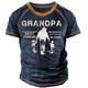 Letter Graphic Prints Vintage Sports Designer Men's 3D Print T shirt Tee Funny T Shirts Grandpa T Shirt Outdoor Street Daily T shirt Yellow Navy Blue Green Short Sleeve Crew Neck Shirt Summer