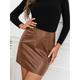 Women's Skirt Bodycon Mini High Waist Skirts Solid Colored Office / Career Street Spring Summer Faux Leather Fashion Sexy Black Brown Apricot Coffee