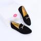 Women's Flats Slip-Ons Loafers Ballerina Plus Size Loafer Mules Outdoor Office Daily Buckle Flat Heel Round Toe Elegant Fashion Luxurious Suede Loafer Black