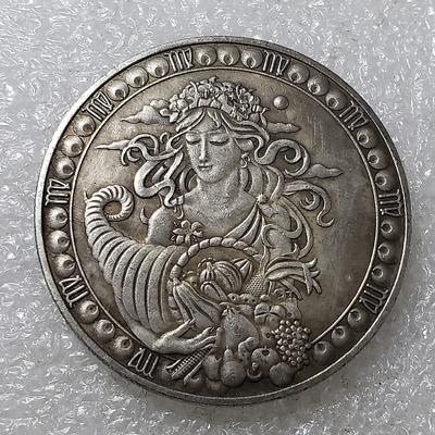 Antique Crafts European and American Twelve Constellations Commemorative Coins Ancient Silver Coins Tarot Wishing Sun God Commemorative Coins Foreign Currency