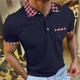 Men's Button Up Polos Golf Shirt Casual Holiday Lapel Short Sleeve Fashion Basic Color Block Plaid / Check Button Front Pocket Summer Regular Fit Black White Navy Blue Blue Gray Button Up Polos