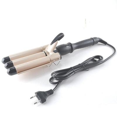 3 Barrel Curling Iron Wand Dual Voltage Hair Crimper with LCD Temp Display - 1 Inch Ceramic Tourmaline Triple Barrels Temperature Adjustable Portable Hair Waver Heats Up Quickly