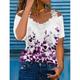 Women's T shirt Tee Blouse Floral Graphic Street Casual Going out T-shirt Sleeve White Purple Green Lace Patchwork Short Sleeve Basic Modern Off Shoulder Regular Fit Summer