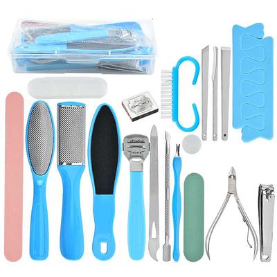 Manicure Set 20 in 1 Stainless Steel Professional Pedicure Kit Nail Scissors Grooming Kit with Black Leather Travel Case