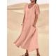 Women's Casual Dress Summer Dress Plain Dress Long Dress Maxi Dress Pocket Street Date Maxi Basic Crew Neck Short Sleeve Loose Fit Black Pink Sky Blue Color S M L XL 2XL Size