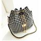 Women's Handbag Crossbody Bag Bucket Bag Canvas Shopping Daily Chain Large Capacity Lightweight Durable Color Block Folk folk-custom Houndstooth pattern