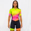 Women's Short Sleeve Cycling Jersey with Shorts Triathlon Tri Suit Summer Polyester Black Bike Clothing Suit Breathable Quick Dry Sweat wicking Sports Mountain Bike MTB Road Bike Cycling Clothing