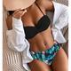 Women's Swimwear Bikini 2 Piece Normal Swimsuit 2 Piece Open Back Sexy Printing High Waisted Floral Leaves Strap Vacation Fashion Bathing Suits