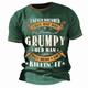 Skull T-Shirt Mens 3D Shirt For Birthday Blue Summer Cotton Graphic Letter Vintage Fashion Designer Men'S 3D Print Tee Grumpy Old Man Outdoor Daily Sports Navy Royal