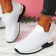 Women's Trainers Athletic Shoes Sneakers Plus Size Flyknit Shoes White Shoes Outdoor Daily Solid Color Solid Colored Wedge Heel Round Toe Sporty Casual Minimalism Running Walking Tissage Volant Loafer