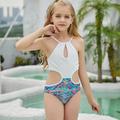 Kids Girls' Swimsuit Outdoor Graphic Active Bathing Suits 7-13 Years Summer White