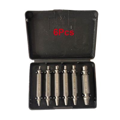 6pcs Damaged Screw Extractor Set Double Head Screw Remover Tools for Easy Out Bolt Extractor Broken Head Screw Removers - High Speed Steel