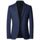 Men's Blazer Business Wedding Party Fashion Casual Spring Fall Polyester Plain Button Casual / Daily Single Breasted Blazer Red Dark Navy Blue Brown