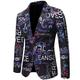 Men's Ugly Blazer Jacket Blazer Geometric Regular Slim Fit Black White Red Blue 2024