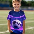Boys 3D Football Tee Shirt Short Sleeve 3D Print Summer Spring Active Sports Fashion Polyester Kids 3-12 Years Crew Neck Outdoor Casual Daily Regular Fit