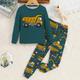 Boys 3D Cartoon Pajama Set Long Sleeve 3D Print Fall Winter Active Fashion Daily Polyester Kids 3-12 Years Crew Neck Daily Indoor Regular Fit