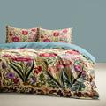 L.T.Home 100% Cotton Sateen Duvet Cover Set Reversible Premium 300 Thread Count Floral Elite Bedding Set