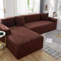 Stretch Sofa Cover Slipcover Elastic Sectional Couch Armchair Loveseat 4 or 3 seater L shape Jacquard Grey Water Repellent Plain Solid Soft Durable Washable