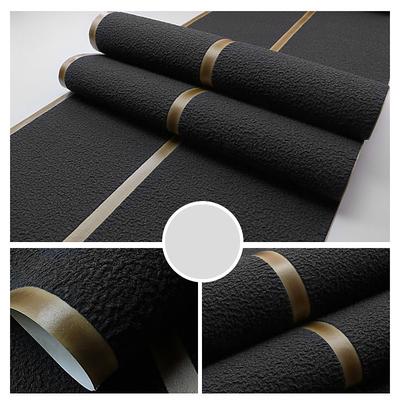 Cool Wallpapers Wall Mural Modern 3D Thick Non-woven Imitation Deerskin Velvet Wallpaper Roll Non-self-adhesive Vertical Striped for Bedroom Living Room TV Background 1.73'(0.53m) x 32.8'(10m)