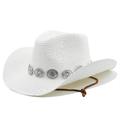 Women's Cowboy Hats Metal Carving Band Western Hats