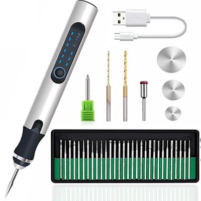 Cordless Electric Engraver Portable Etching Pen USB Rechargeable Engraver Rotary Tool Engraving Jewelry Glass Wood Stone Metal Plastic