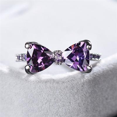 Ring Party Geometrical Silver Alloy Bowknot Simple Elegant 1pc Cubic Zirconia / Women's / Wedding / Gift