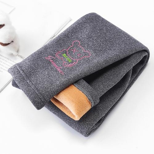 Kids Girls' Leggings Animal Active School Cotton 7-13 Years Spring YM fleece leggings-pink YM fleece pants-bear black YM fleece pants-bear light gray