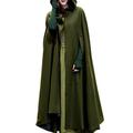 Women's Cloak / Capes Overcoat Long Pea Coat Windproof Warm Winter Coat Stylish Classic Style Casual Jacket 3/4 Length Sleeve Oversize Black Blue Army Green