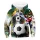 Kids Boys World Cup Hoodie Pullover Football Long Sleeve Pocket Children Top Casual Hoodie Sports Daily Blue Winter 3-12 Years