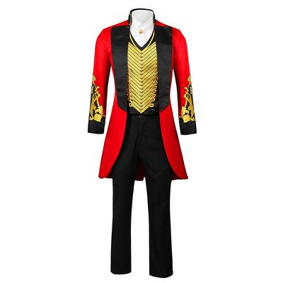 The Greatest Showman Phineas Taylor Barnum Blouse / Shirt Pants Cosplay Costume Men's Movie Cosplay Party Black Red Coat Blouse Pants