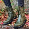 Men's Boots Combat Boots Mid-Calf Boots Biker Boots Lug Sole Shoes Chunky Boots Casual Vintage Classic Daily Outdoor PU Synthetics Green Black Brown Fall Winter
