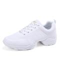Men's Dance Sneakers Practice Trainning Dance Shoes Performance HipHop Party Collections Professional Mesh Cuban Heel Round Toe Lace-up Teenager Adults' White Black