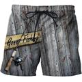 Men's Board Shorts Swim Shorts Swim Trunks Pocket Drawstring Elastic Waist Fish Quick Dry Outdoor Holiday Going out Boho Hawaiian Yellow Light Green