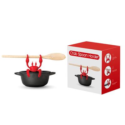 Red Crab Silicone Tableware Holder Stove Silicone Spoon Holder Heat-Resistant Bracket Anti Slip Spoon Holder Stove Steam Release Device