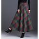 Women's Skirt Dress A Line Swing Work Skirts Maxi Skirts Pocket Print Tartan Solid Colored Casual Daily Weddiing Guest Fall Winter Tweed Basic Red Blue Green Khaki