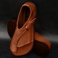 Women's Sandals Flat Sandals Orthopedic Sandals Bunion Sandals Plus Size Outdoor Daily Solid Colored Buckle Flat Heel Open Toe Vintage Casual PU Leather PU Buckle Blue Orange Brown