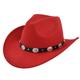 Western Cowgirl Cowboy Hat Jazz Fedora Cap Wide Brim Hats Belt Buckle Rhinestone Crown Decor For Party Musical Festival