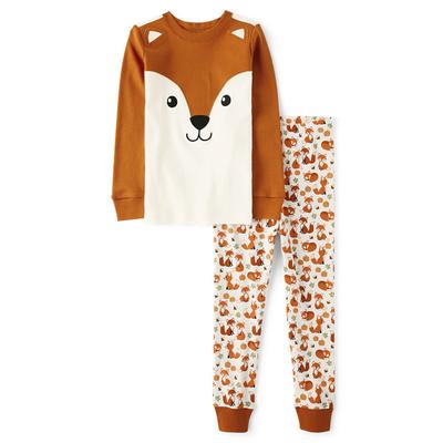 Girls' 3D Fox Pajama Sets Long Sleeve 3D Print Fall Winter Active Fashion Cute Kids 3-12 Years Crew Neck Home Causal Indoor Regular Fit