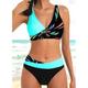Women's Swimwear Bikini Plus Size Swimsuit 2 Piece Cut Out Graphic Push Up Summer Bathing Suits