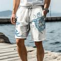 Sea Turtle Marine Life Men's Resort 3D Printed Board Shorts Swim Trunks Elastic Waist Drawstring with Mesh Lining Aloha Hawaiian Style Holiday Beach S TO 3XL